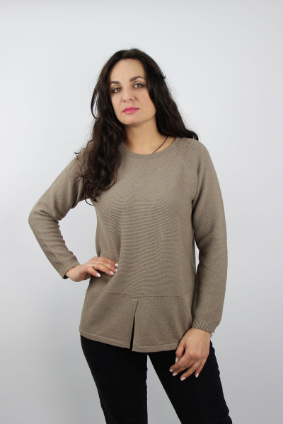 Джемпер реглан из хлопка с разрезами по бокам Полесье С1187-21 3С3000-Д43 158,164 св.дюна - фото 1