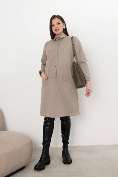 Платье деловое из трикотажа прямого силуэта Femme & Devur 80097 1.32BF(170) - фото 1