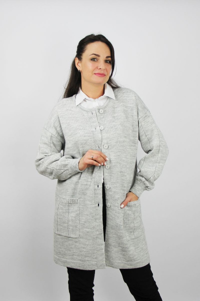 Жакет удлинённый силуэт из шерсти с разрезами по бокам Полесье С2679-22 2С8761-Д43 158,164 итальянский - фото 1