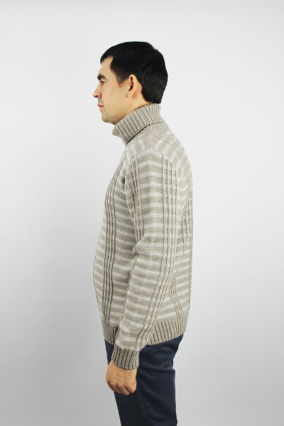 Свитер вязаный бежевый демисезонный на каждый день Полесье С3138-22 2С8751-Д43 170,176 кофейный - фото 2