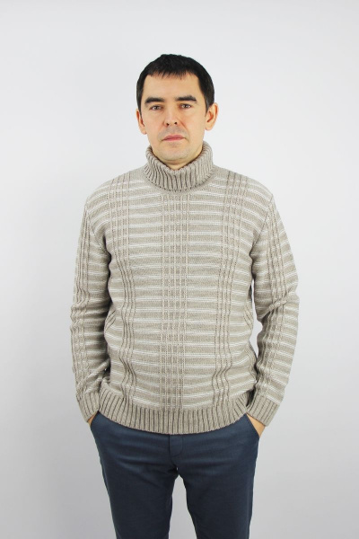 Свитер вязаный бежевый демисезонный на каждый день Полесье С3138-22 2С8751-Д43 170,176 кофейный - фото 1