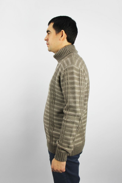 Свитер вязаный бежевый демисезонный на каждый день Полесье С3138-22 2С8751-Д43 182,188 св.дюна - фото 2