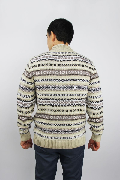 Свитер вязаный бежевый демисезонный на каждый день Полесье С3146-22 2С5181-Д43 170,176 жемчуг - фото 3