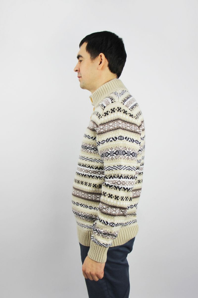 Свитер вязаный бежевый демисезонный на каждый день Полесье С3146-22 2С5181-Д43 182,188 жемчуг - фото 2