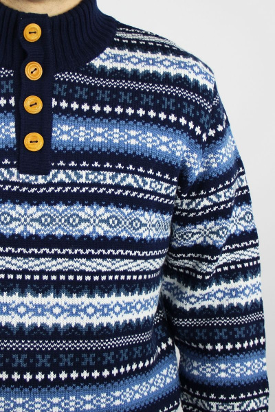 Свитер вязаный синий демисезонный на каждый день Полесье С3146-22 2С5181-Д43 182,188 т.синий - фото 3