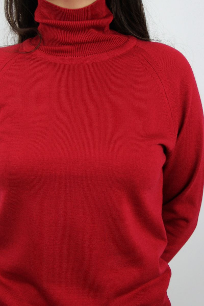 Демисезонный вязаный свитер с регланом и высоким воротником Полесье С3433-17 7С1582-Д43 158,164 вишневый_ликер - фото 3