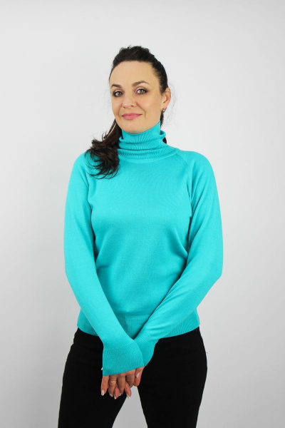 Демисезонный вязаный свитер прямого силуэта с регланом Полесье С3433-17 7С1582-Д43 158,164 изумрудный_город - фото 1