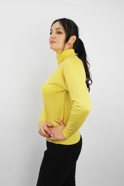 Демисезонный свитер реглан с высоким воротником и ярким цветом Полесье С3433-17 7С1582-Д43 158,164 соломенный - фото 2