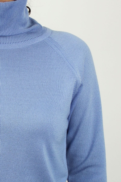 Демисезонный вязаный свитер прямого силуэта с высоким воротником Полесье С3433-17 7С1582-Д43 158,164 темная_пролеска - фото 3