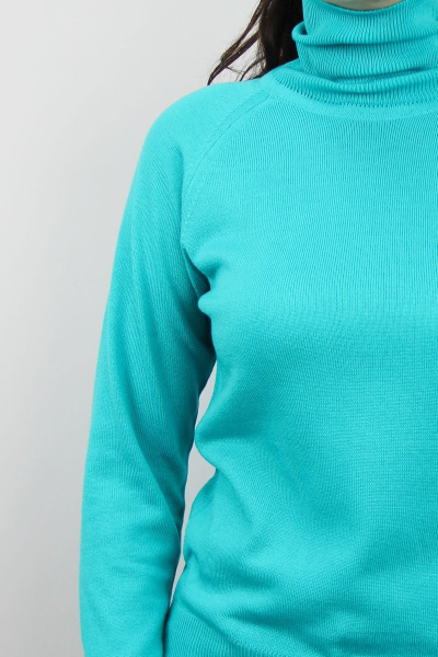 свитер из трикотажа с высоким воротником и рукавом реглан Полесье С3433-17 7С1582-Д43 170,176 изумрудный_город - фото 3