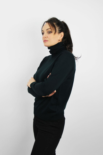 Демисезонный вязаный свитер реглан с высоким воротником Полесье С3433-17 7С1582-Д43 170,176 т.нефрит - фото 2