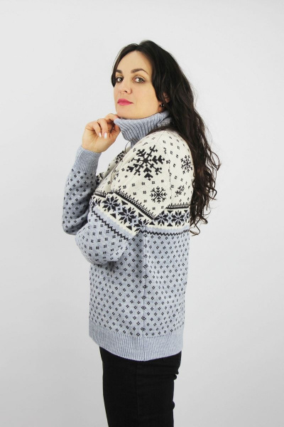 Демисезонный прямой трикотажный свитер с отложным воротником Полесье С3698-22 2С5266-Д43 170,176 сумерки - фото 2