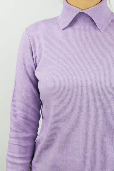 Фиолетовый хлопковый свитер с разрезом воротником Полесье С3703-22 2С5275-Д43 158,164 лиловый - фото 3