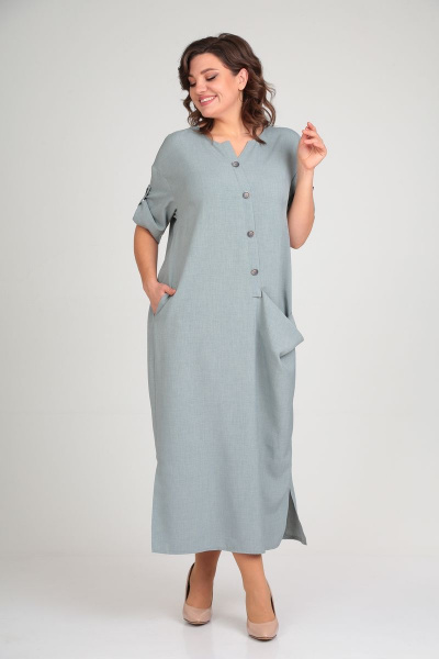Платье Michel chic 2094/3 серо-зеленый - фото 4