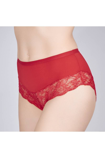 Трусы из кружевного трикотажа с высокой посадкой Verally 1165-1 красный - фото 3