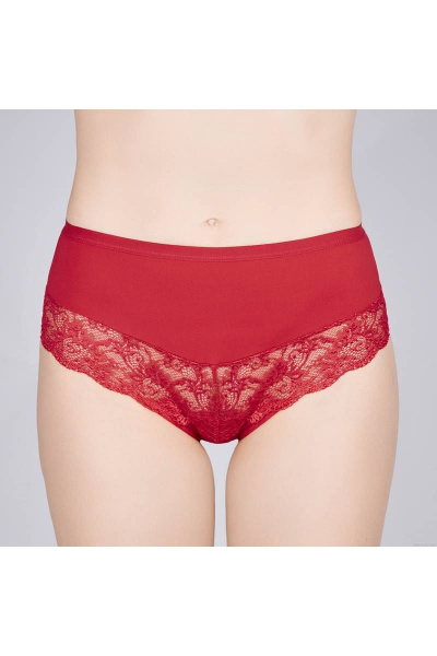 Трусы из кружевного трикотажа с высокой посадкой Verally 1165-1 красный - фото 1