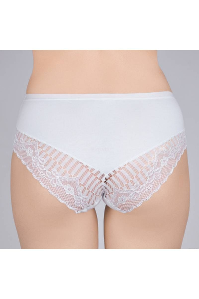 Трусы-слит из полотна и кружева с высокой посадкой Verally 1166-1 белый - фото 2