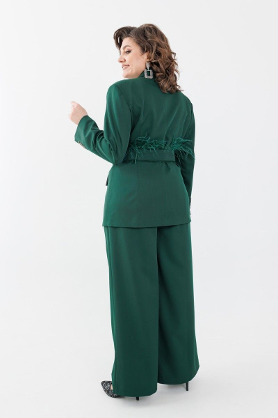 Костюм 2-ка из жакета и брюк палаццо для делового образа Anelli 1190 зеленый - фото 6