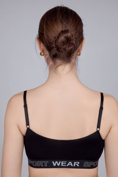 Бюстье из эластичного хлопка с широкой тесьмой Verally 2105-1 черный - фото 2