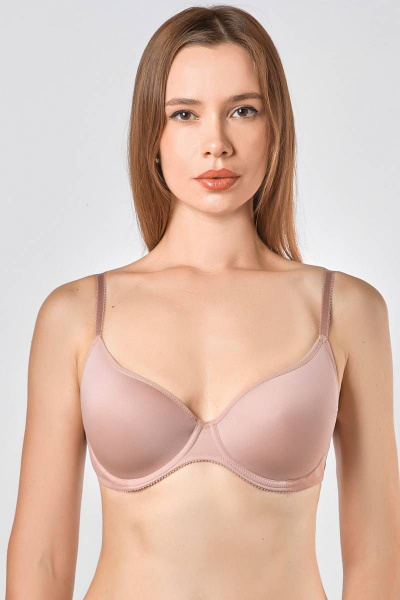 Бюстгальтер розовый с формованной чашкой и сетчатым станом Verally 2114-1 античная роза - фото 1