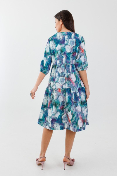 Платье с ярким принтом и воланами, свободный силуэт Anelli 833 тюльпан - фото 3