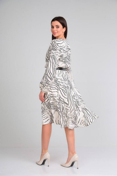 Платье из вискозы с запахом и ремнем из экокожи Verita 2200 - фото 6