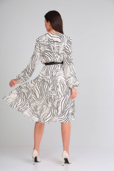 Платье из вискозы с запахом и ремнем из экокожи Verita 2200 - фото 5