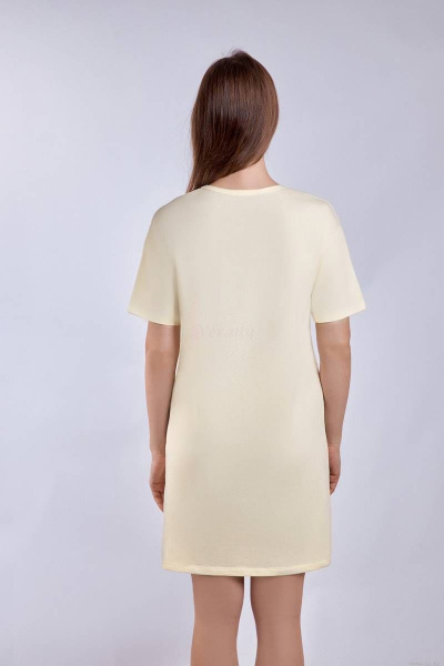 бежевый домашний сорочка из хлопка и трикотажа Verally 392-1 магнолия - фото 2