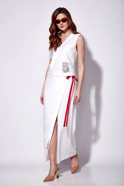 Топ, юбка Viola Style 2711 белый - фото 3