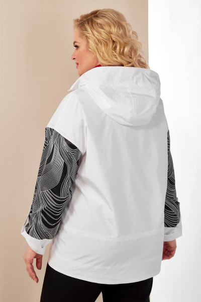 Куртка демисезонная прямого фасона с кокеткой и капюшоном Shetti 2117 белый - фото 7