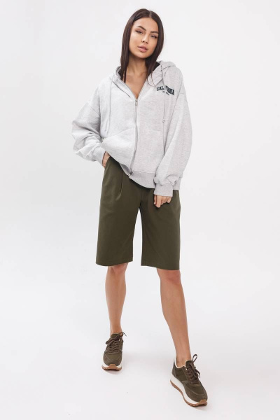 Шорты б bermуды из хлопка с защипами и кокетками Madech 20161 болотный - фото 8