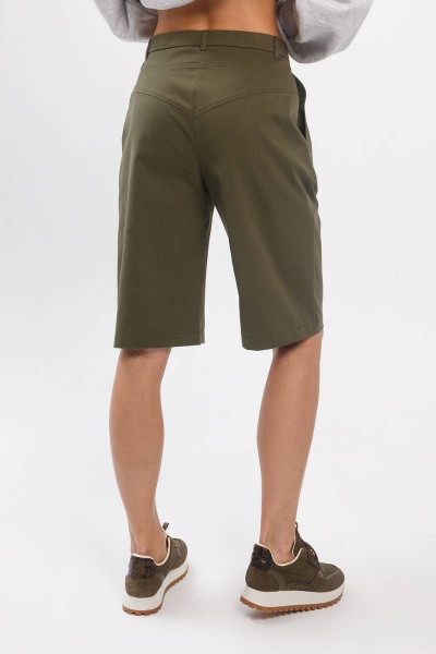 Шорты б bermуды из хлопка с защипами и кокетками Madech 20161 болотный - фото 6