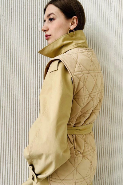 Бежевый жилет из тонкой плащёвой ткани с утеплителем DAVYDOV 6266/1 - фото 2