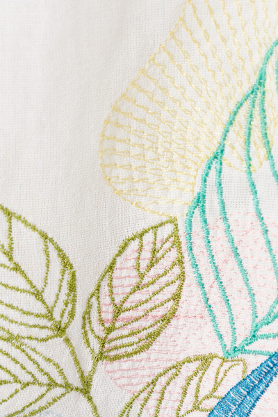 Летнее хлопковое платье из текстиля с длинной юбкой Панда 139683w белый - фото 6