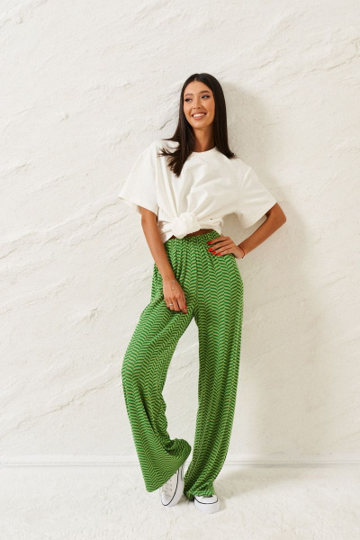 Брюки прямого свободного кроя из трикотажа лето ANNETE A341 - фото 4