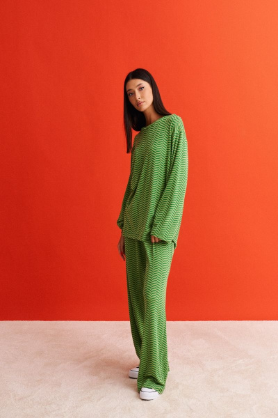 Брюки прямого свободного кроя из трикотажа лето ANNETE A341 - фото 3