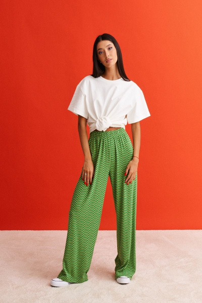 Брюки прямого свободного кроя из трикотажа лето ANNETE A341 - фото 1