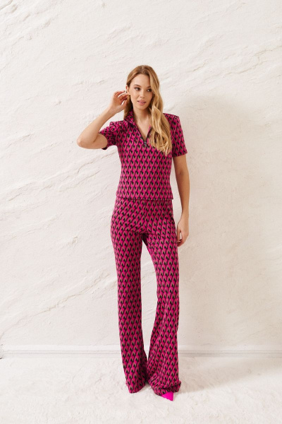 Летний комплект брюки и джемпер из трикотажа с принтом ANNETE A4128 - фото 3