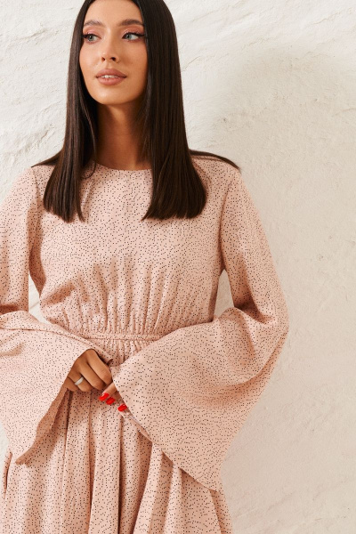 Мини платье из вискозы с подкладкой и овальной горловиной ANNETE A3344 - фото 2