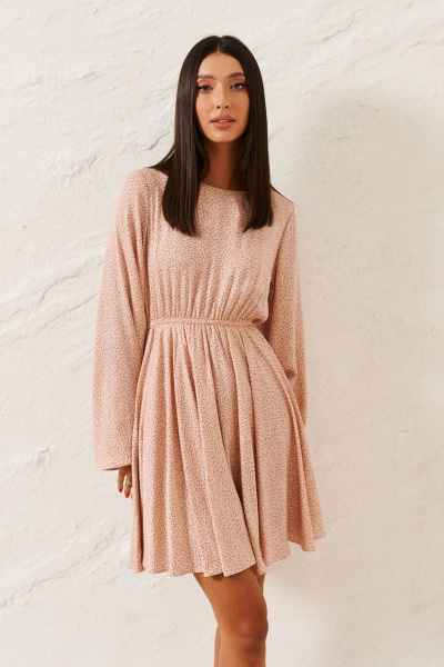 Мини платье из вискозы с подкладкой и овальной горловиной ANNETE A3344 - фото 1