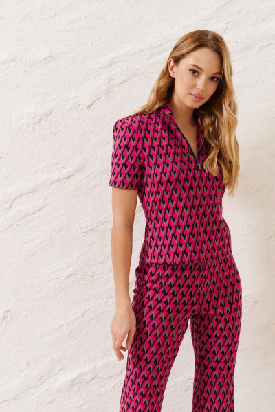 Летний комплект брюки и джемпер из трикотажа с принтом ANNETE A4128 - фото 2