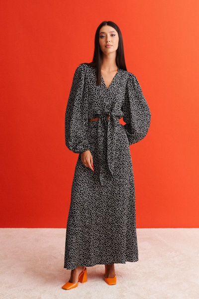 Летний комплект из укороченной рубашки и юбки с цветочным принтом ANNETE A4134 - фото 6