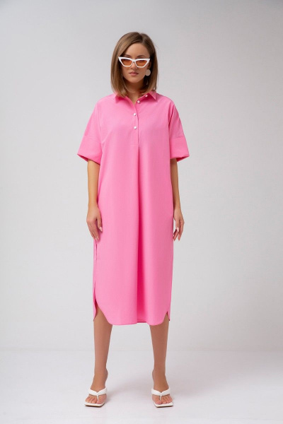 Платье свободное с планкой, пуговицами и карманами Mixan 5032/1 - фото 1