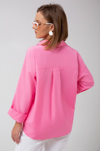 Блуза свободного силуэта из хлопка с планкой по переду Mixan 2043/1 - фото 2