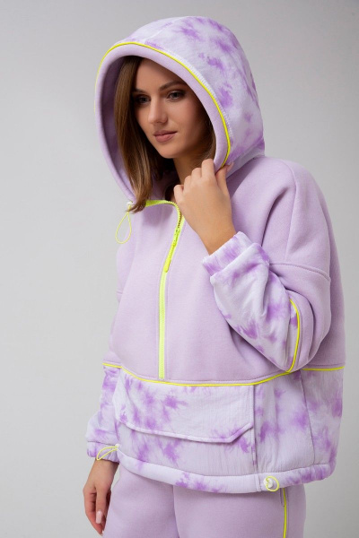 Худи из пенье с начесом и неоновым кантом демисезон Mixan 2045 - фото 3