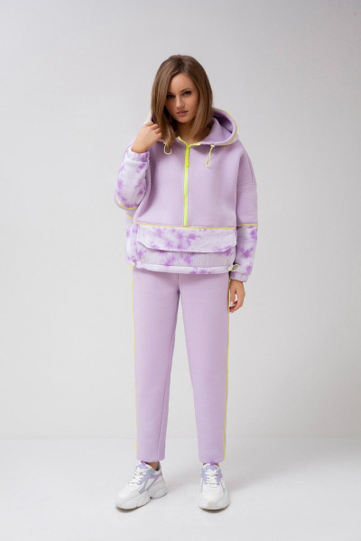 Худи из пенье с начесом и неоновым кантом демисезон Mixan 2045 - фото 2