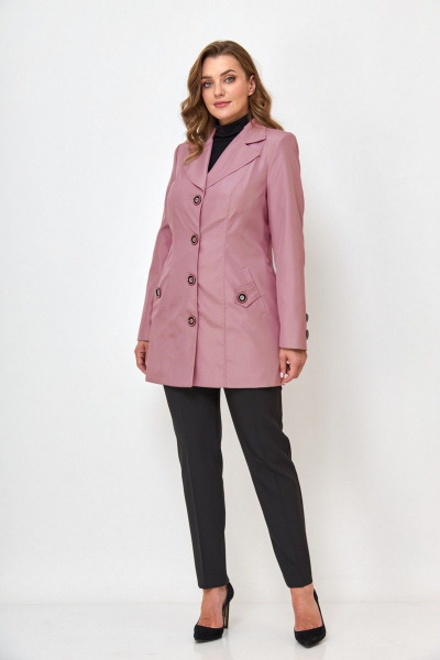 Жакет-куртка полуприлегающего силуета на подкладке Fortuna ШЖ 568 серо-розовый - фото 1