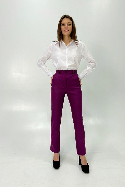 Классическая белая блузка-рубашка с декоративными пуговицами i3i Fashion 201 белый - фото 2