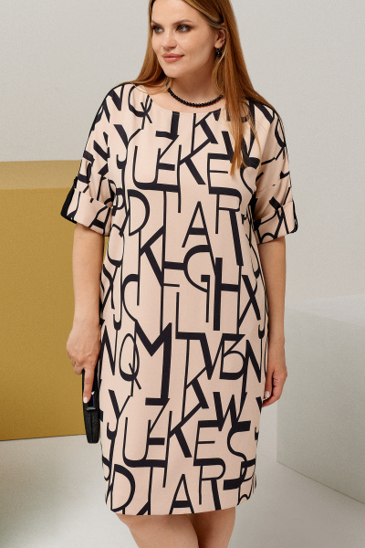 Летнее платье с карманами и поясом из трикотажа Панда 128080w черный - фото 3