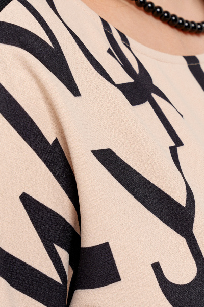 Летнее платье с карманами и поясом из трикотажа Панда 128080w черный - фото 4